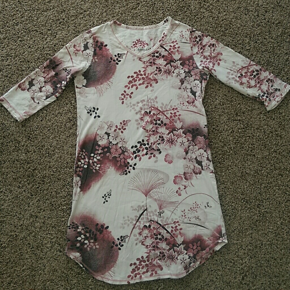 Soma Intimates Cotton Night Gown Sleep Shirt Small